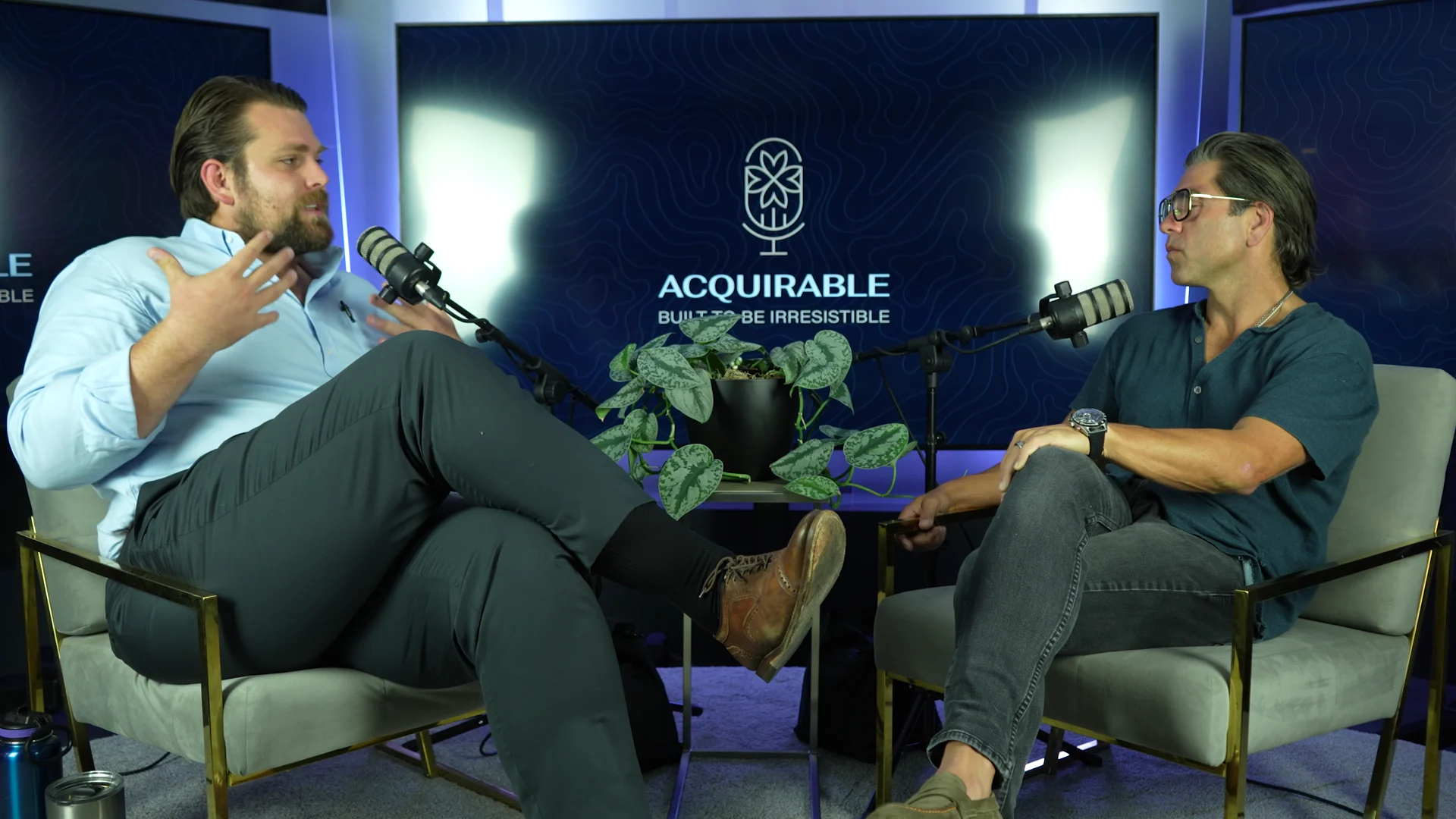 Acquirable Podcast in the studio — a multi-camera interview setup